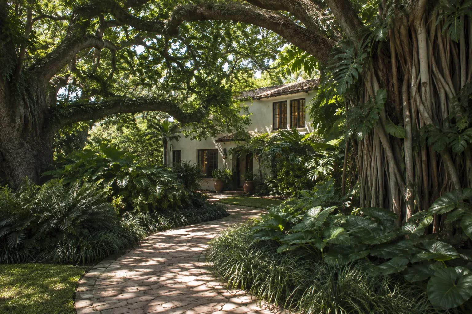 A Biscayne Park home under a heavy tree canopy