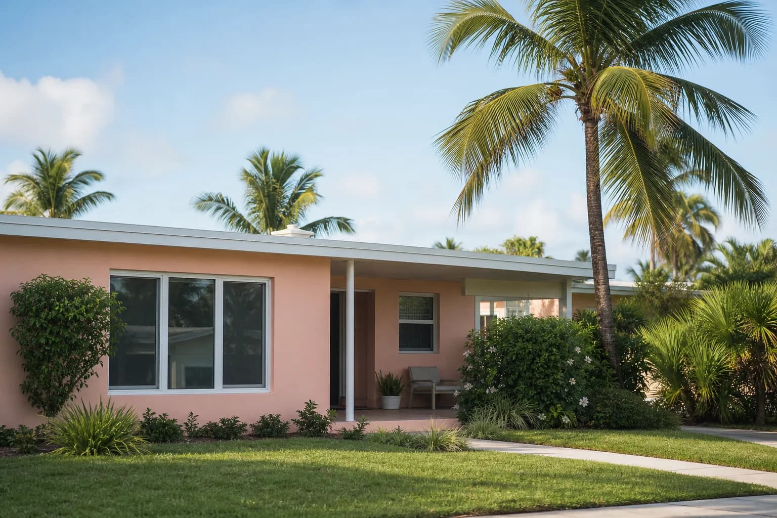 Hollywood Florida home with clean exterior windows