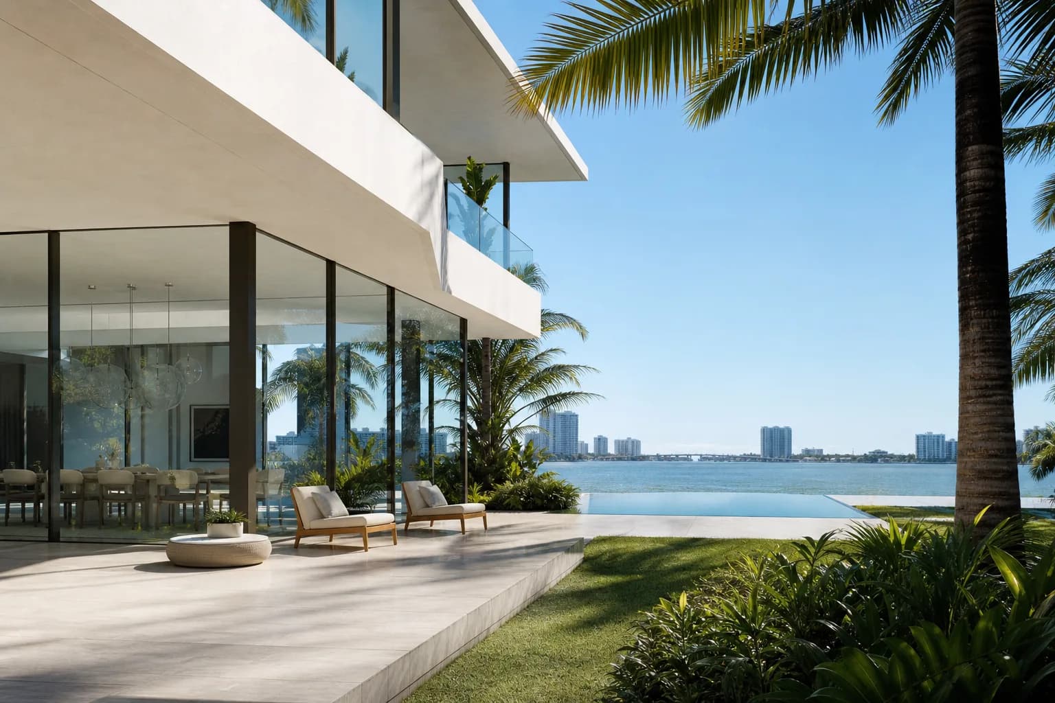 Miami home with floor-to-ceiling clean glass