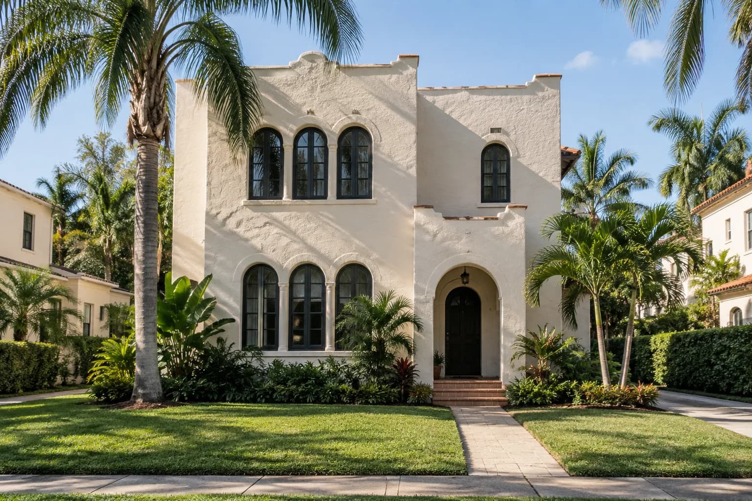 A 1920s Opa-locka house with Moorish-style arched windows