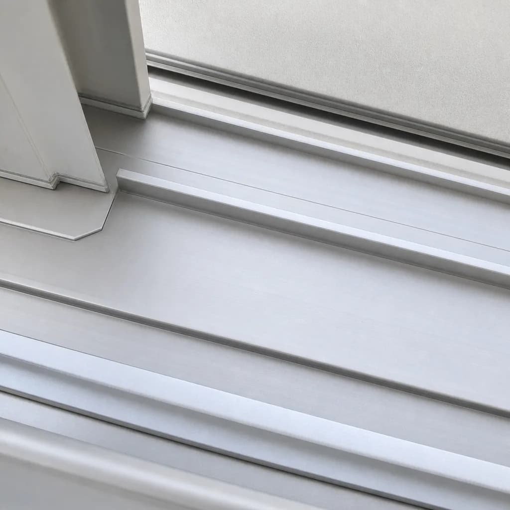 The same sliding door track completely clean